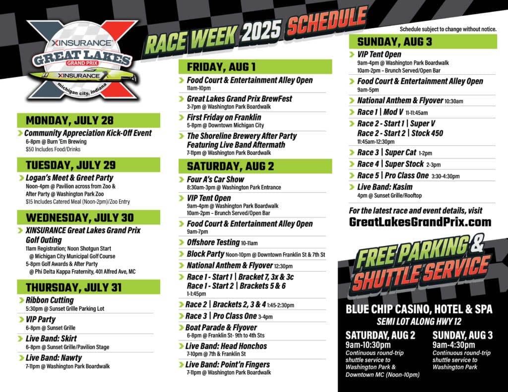 Michigan City Offshore Racing Announces VIP Ticket Sales, Race Week Schedule and New Events for 2025